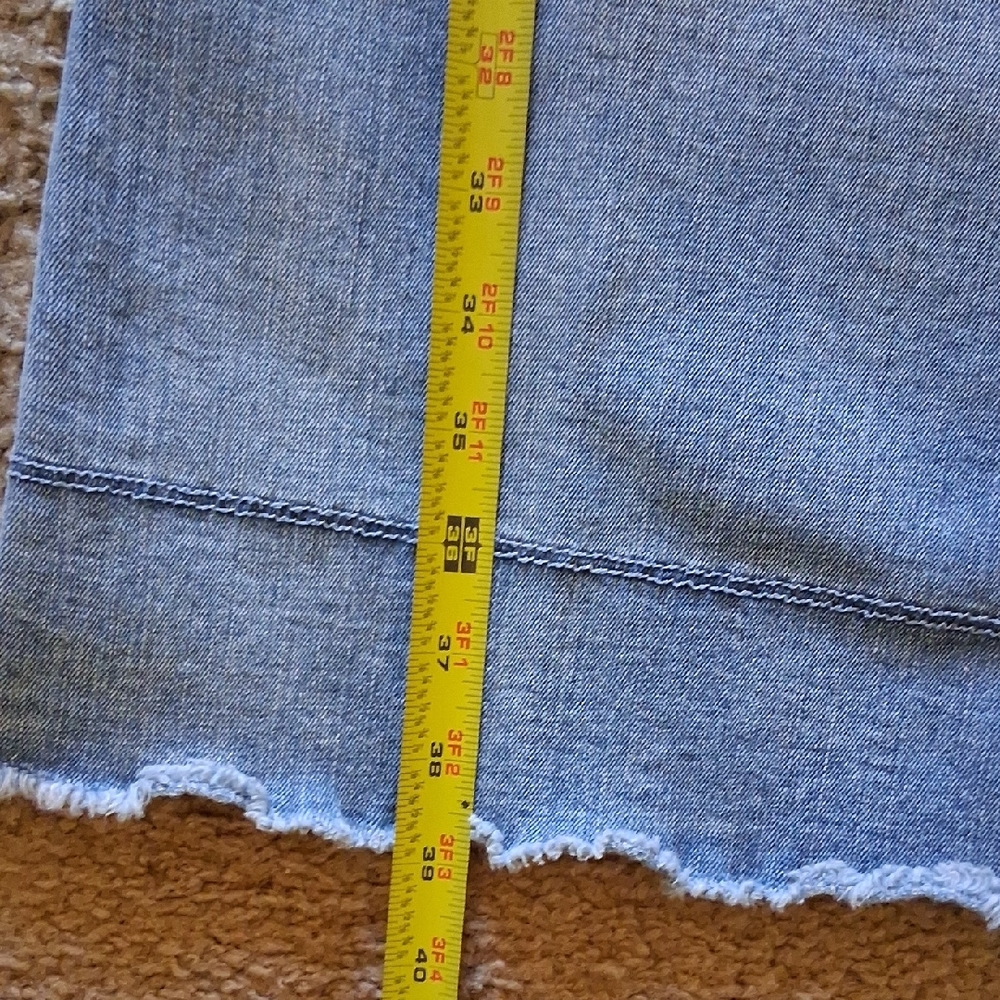 Democracy Ab Technology Light Blue Flare Jeans with Frayed Hem - Picture 5 of 8